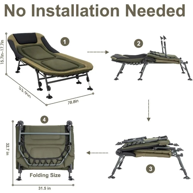 Camping Cot for Adults up to 330Lbs