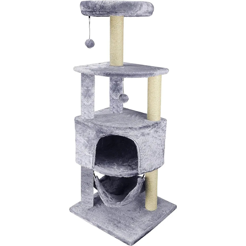 45" Cat Tree for Indoor Cats with Scratching Post