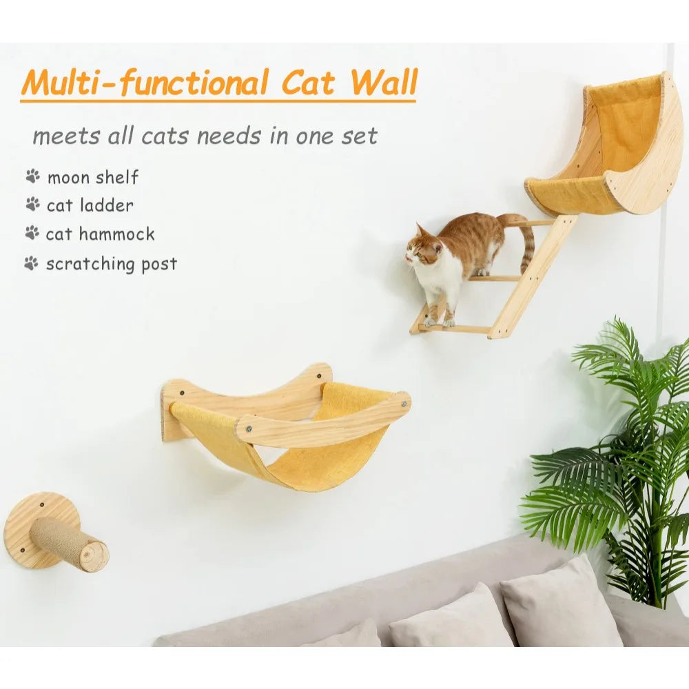 Wall Mounted Lounging and Play Components for Your Cat