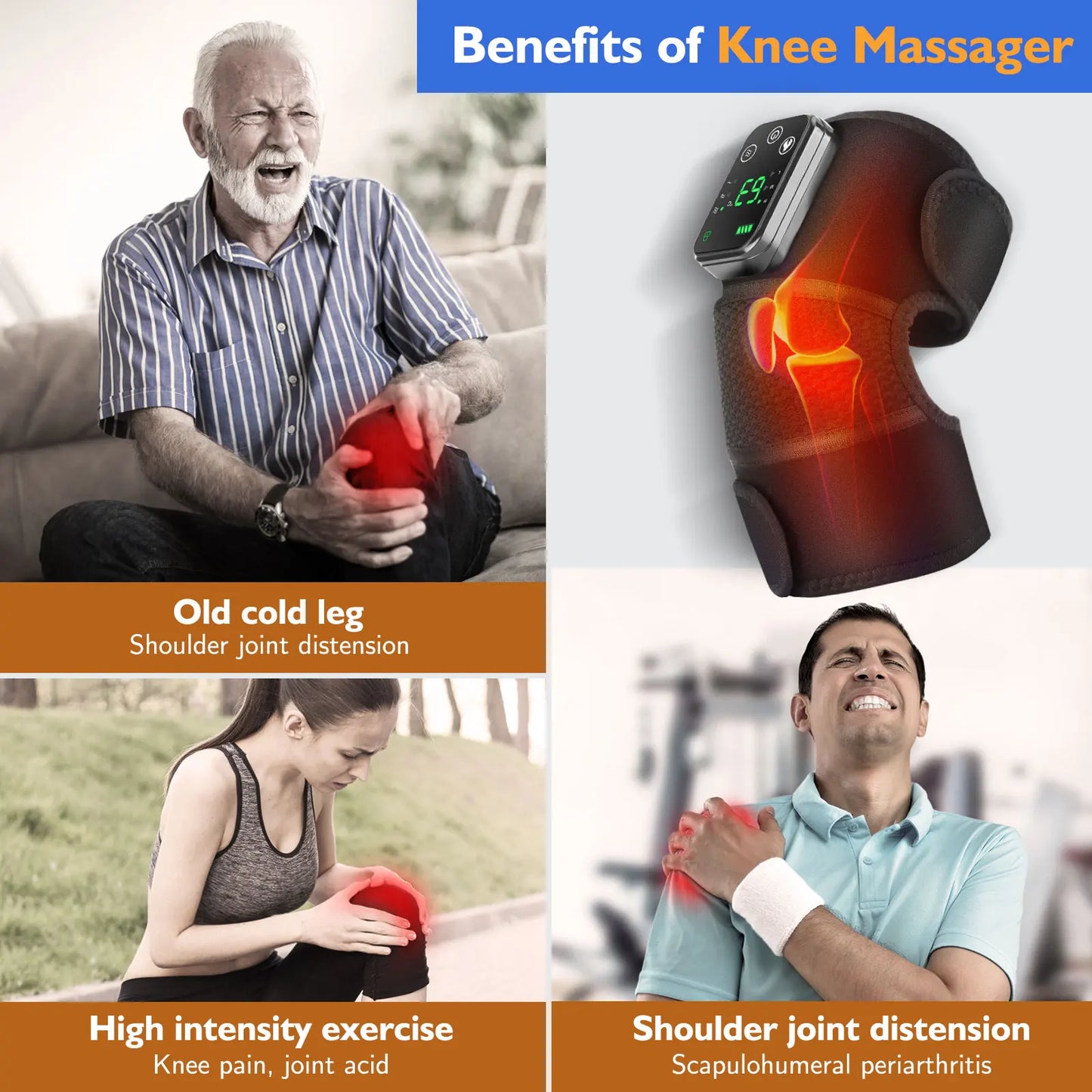 Adjustable Shoulder Massager with Heat and Vibration Features