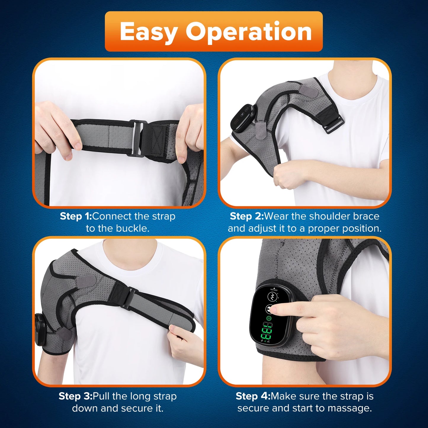 Adjustable Shoulder Massager with Heat and Vibration Features