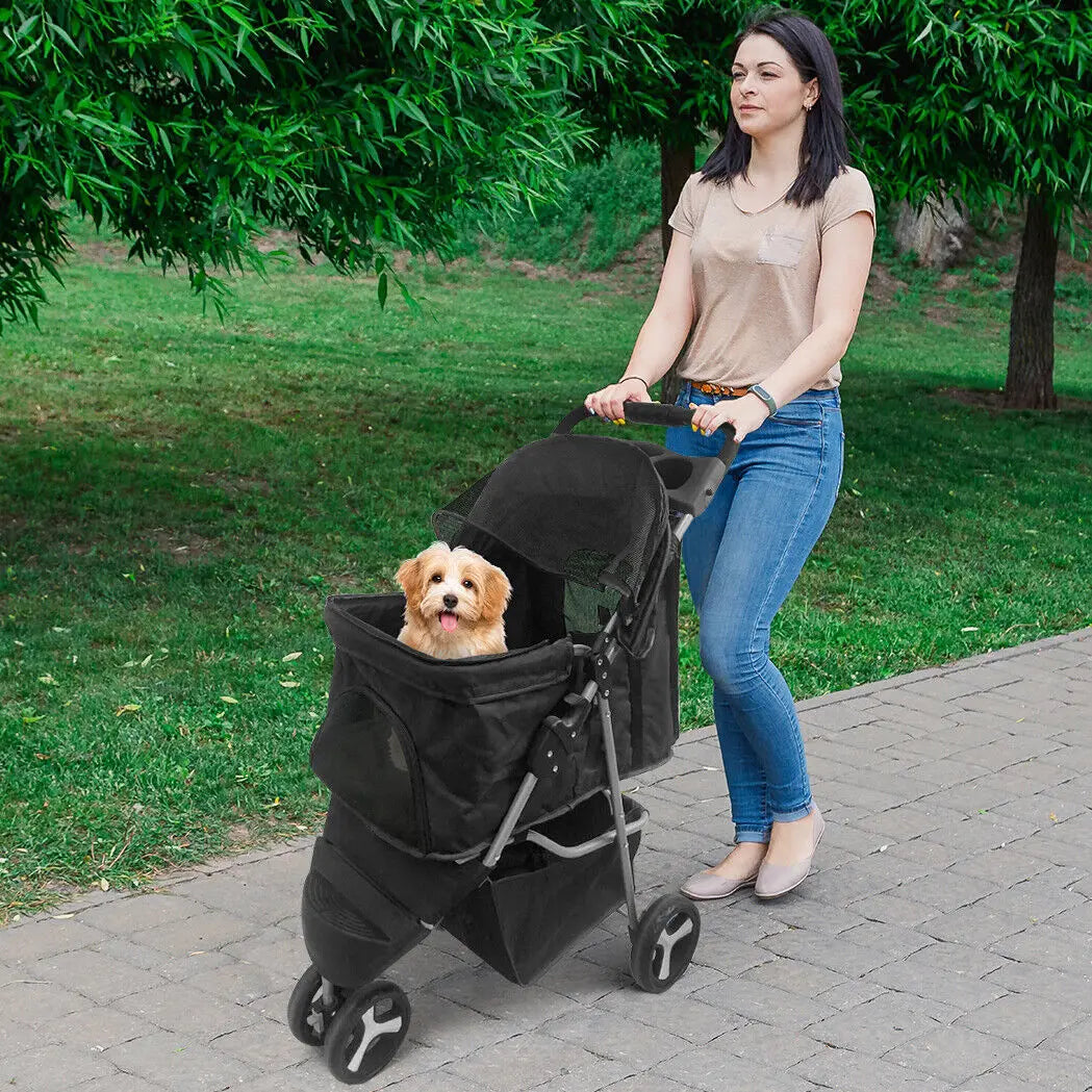 Foldable Pet Stroller with Cup Holder