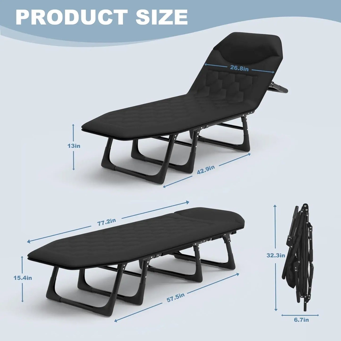 Folding Cot, All-in-One Portable Indoor/Outdoor