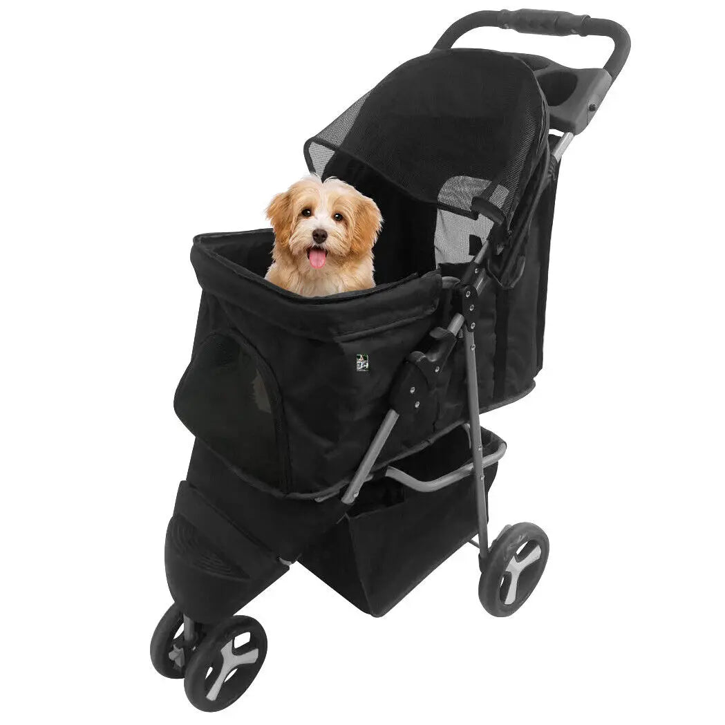 Foldable Pet Stroller with Cup Holder